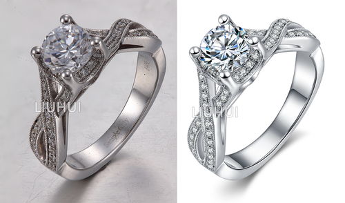 璀璨綻放 鉆石豪華珠寶的白底攝影與后期修圖藝術